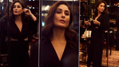 Kareena Kapoor Dishes Out Fashion Goals As She Poses in a Stylish Black Outfit With Plunging Neckline (View Pics)